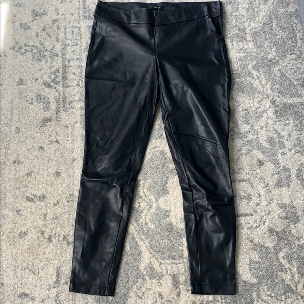 Ann Taylor - size 2 - black faux leather pants